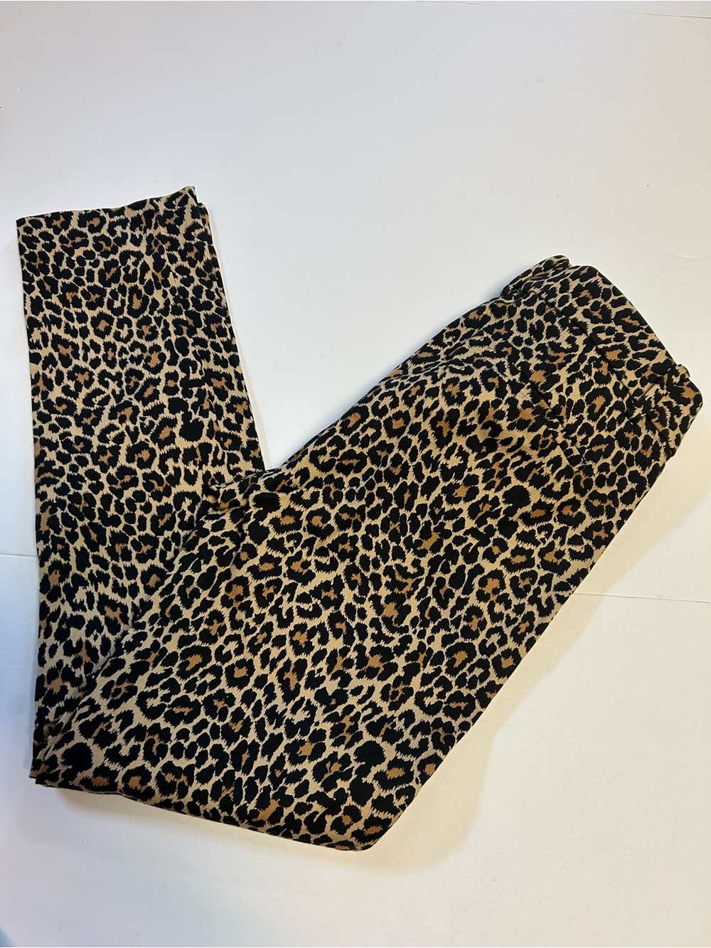 J. Crew Leopard-Print Winnie Pants in Black and Tan Size 0 Strech